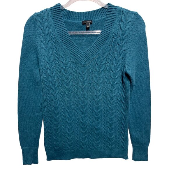 Talbots 30% Lambswool Thick Cable Knit Sweater Pullover - Picture 2 of 8